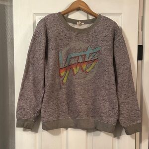 Vans Gray Crewneck Sweater with Colorful Logo